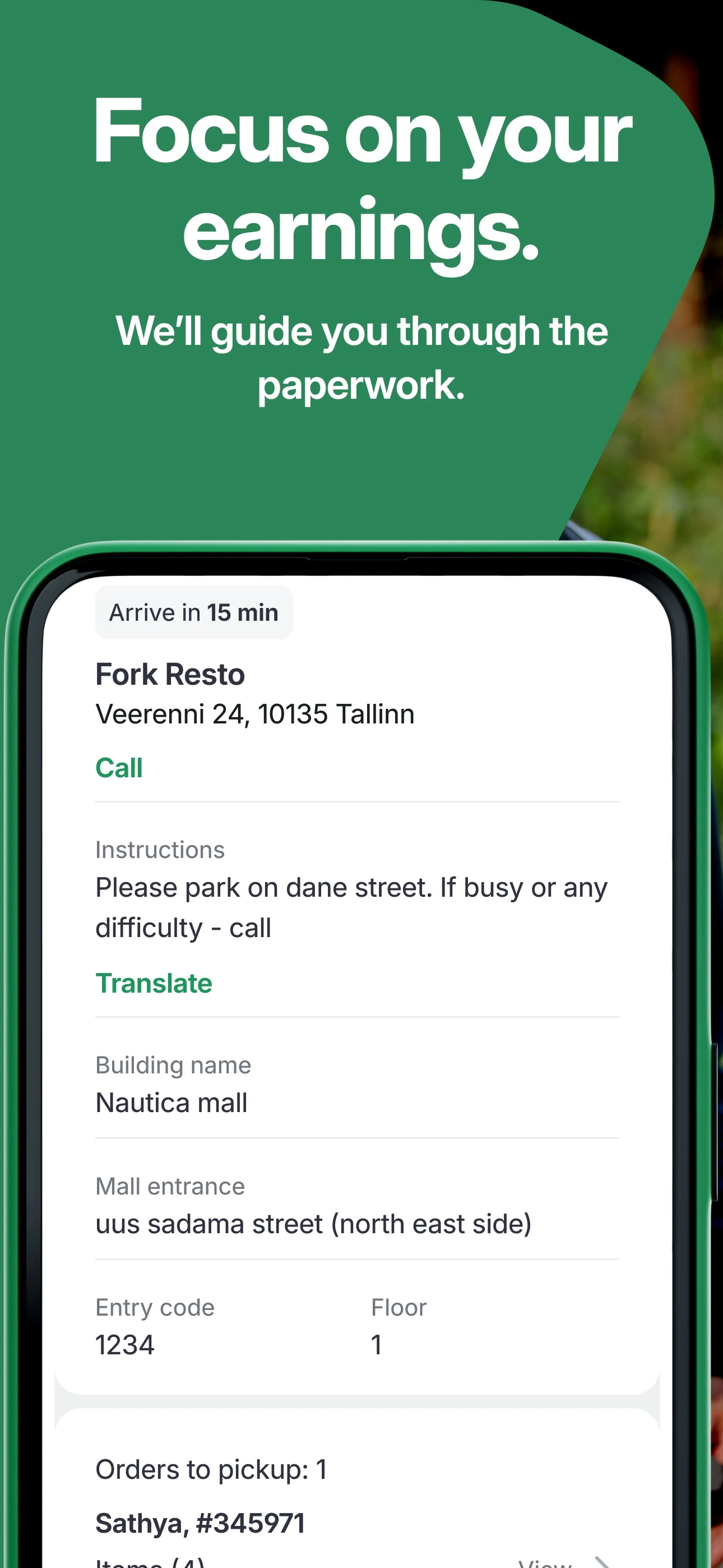 Bolt Food Courier screenshot